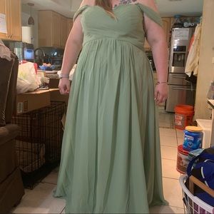 Dusty sage bridesmaid dress
